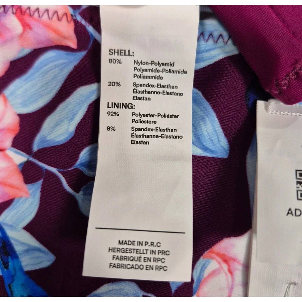 Cupshe Womens Bikini Set Plum Purple Floral Wrap Lace Up Side Tie M ADL5024B NWT